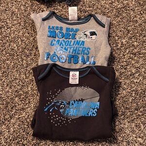 Carolina Panthers 6-12m Gray and Black long sleeved onsies